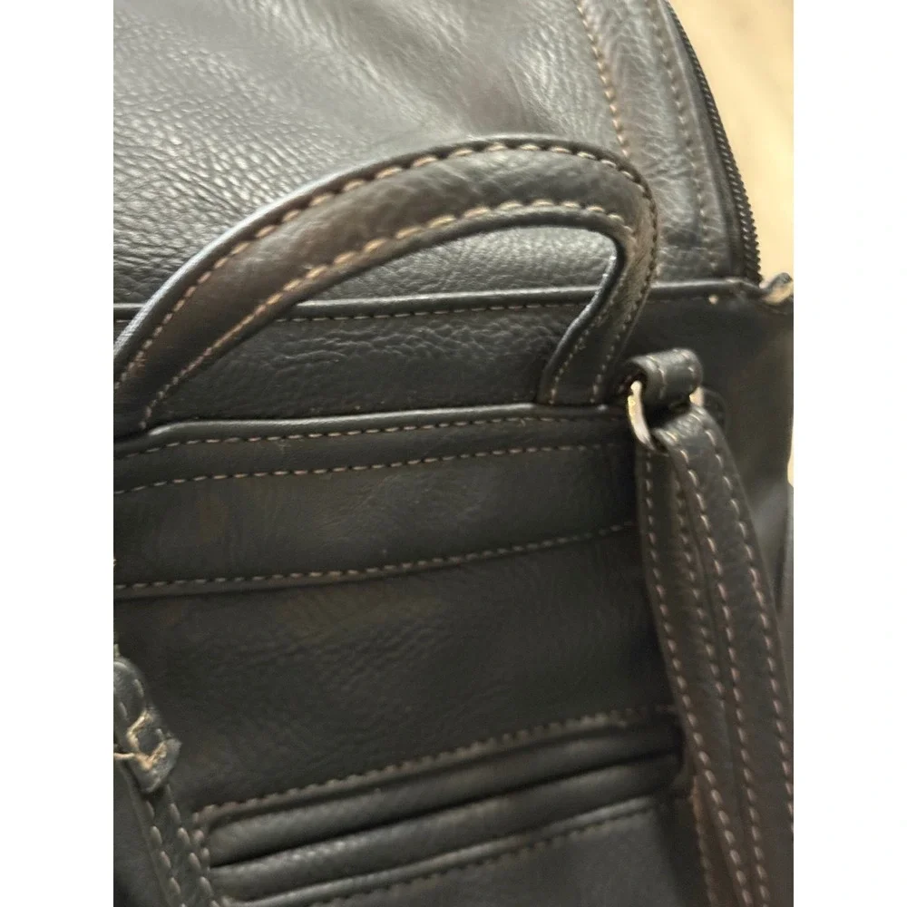 St Johns Bay‎ Black Faux Leather Convertible Backpack Purse Small